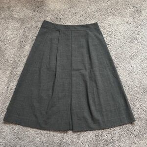 NWOT Theory 96% Wool Charcoal Pleated Midi Skirt
